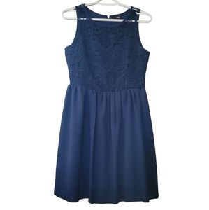Blue dress crochet top